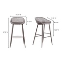 Piazza Outdoor Barstool Grey - Set Of Two - 11