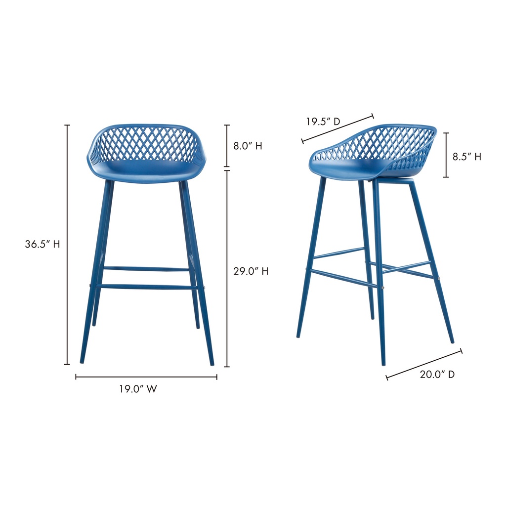 Piazza Outdoor Barstool Blue - Set Of Two - 10