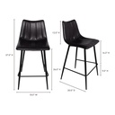 Alibi Counter Stool Matte Black - Set Of Two - 13