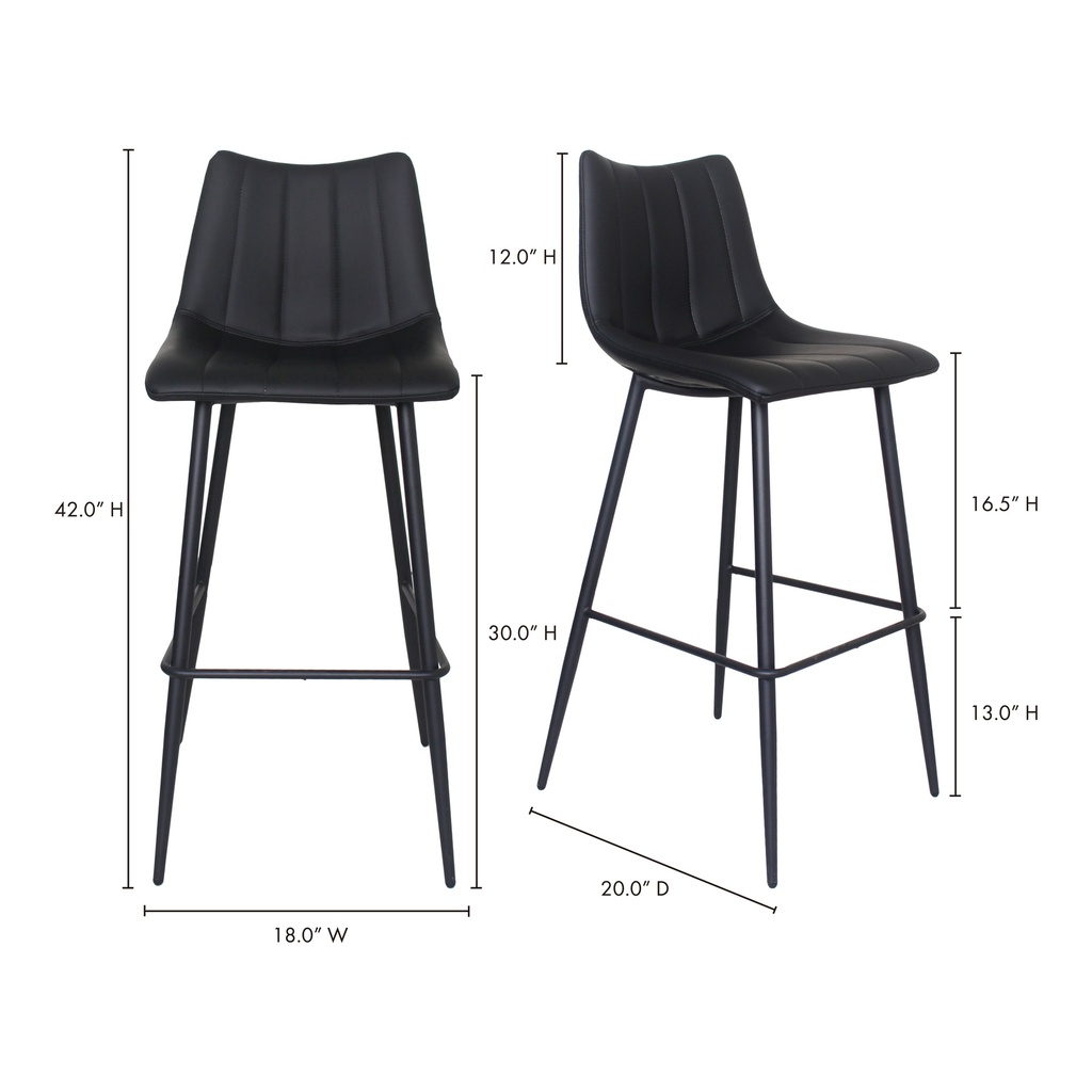 Alibi Barstool Matte Black - Set Of Two - 11