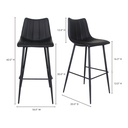 Alibi Barstool Matte Black - Set Of Two - 11