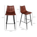Alibi Barstool Brown - Set Of Two - 11