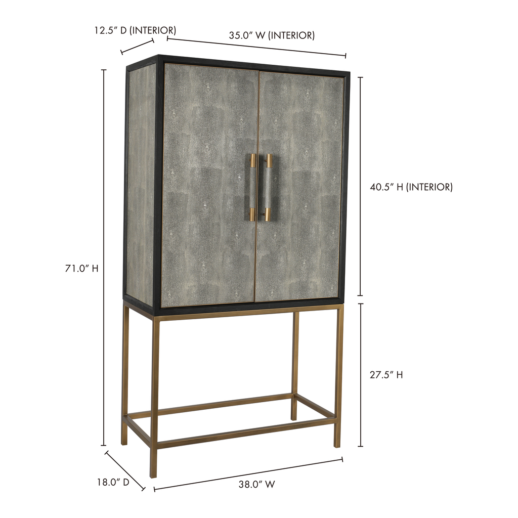 Mako Bar Cabinet Grey - 11