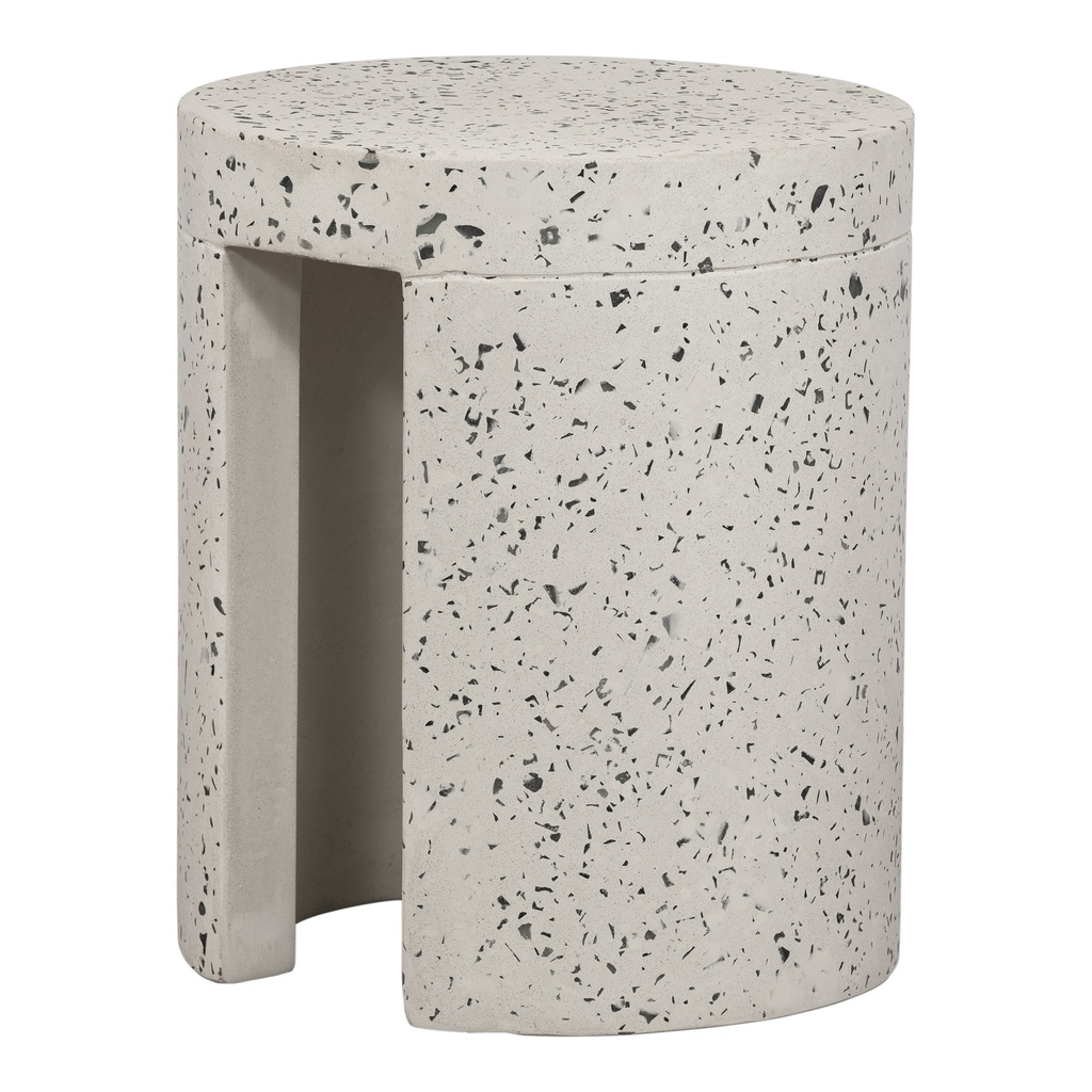 Lyon Outdoor Stool White Terrazzo - 1