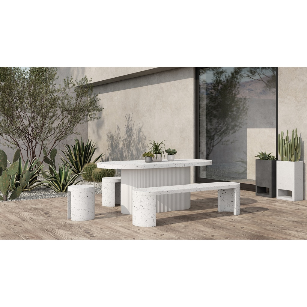 Lyon Outdoor Stool White Terrazzo - 8