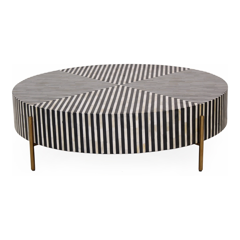 Chameau Medium Coffee Table Black and White - 1