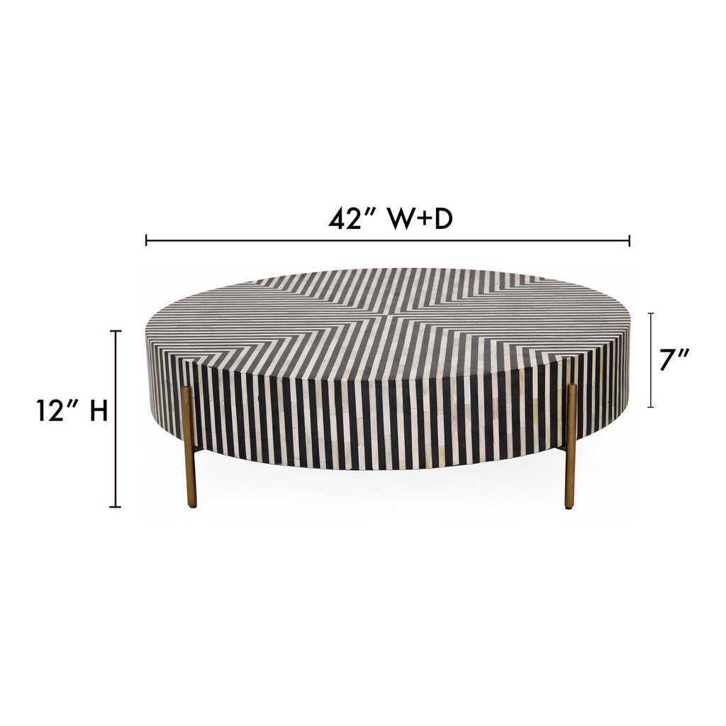 Chameau Medium Coffee Table Black and White - 6