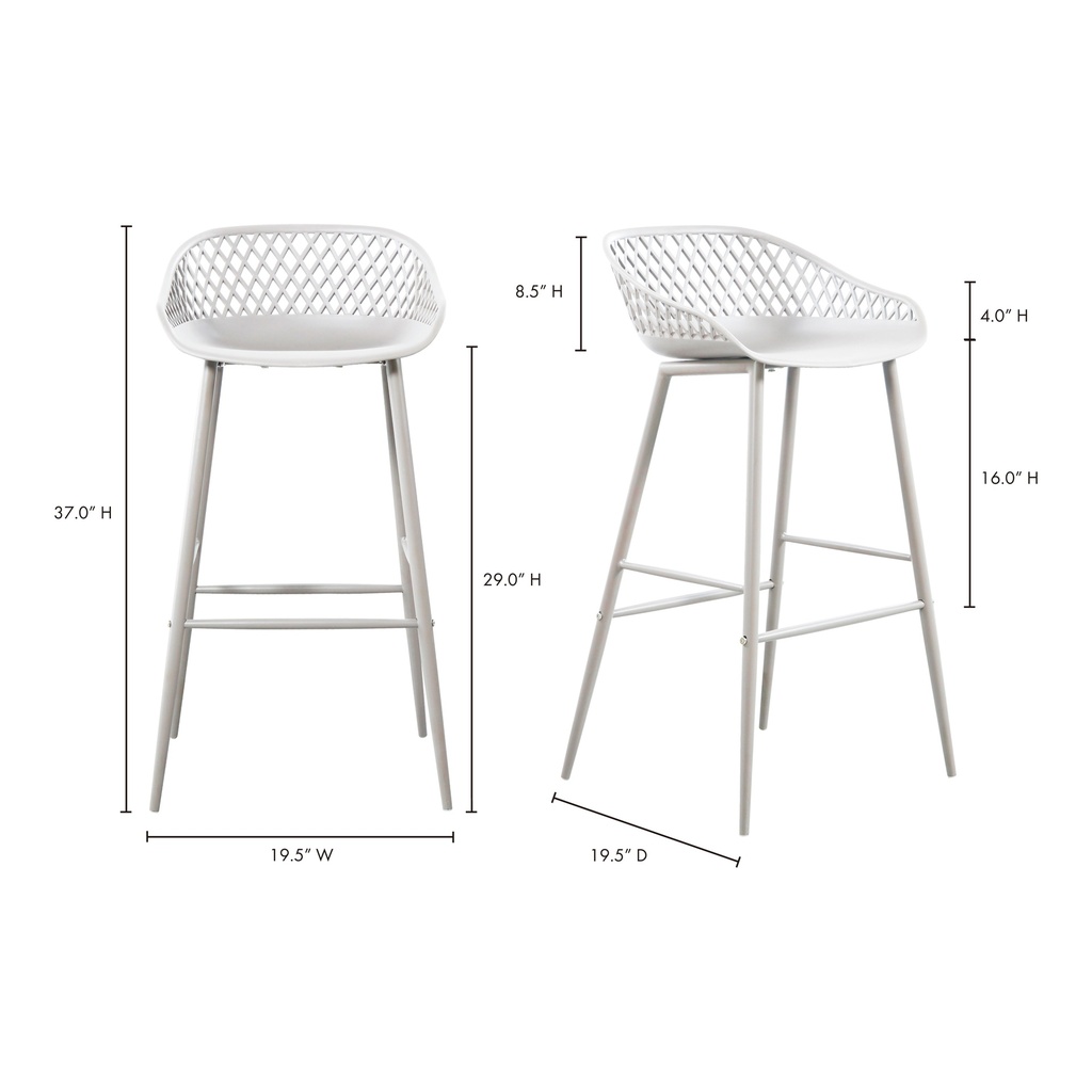 Piazza Outdoor Barstool White - Set Of Two - 11