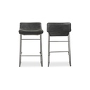 Starlet Counter Stool Onyx Black Leather - Set Of Two - 2