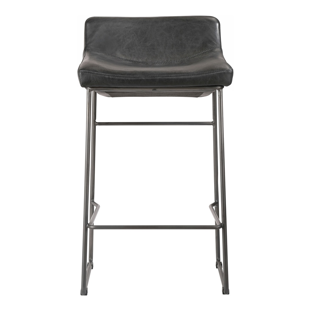Starlet Counter Stool Onyx Black Leather - Set Of Two - 3