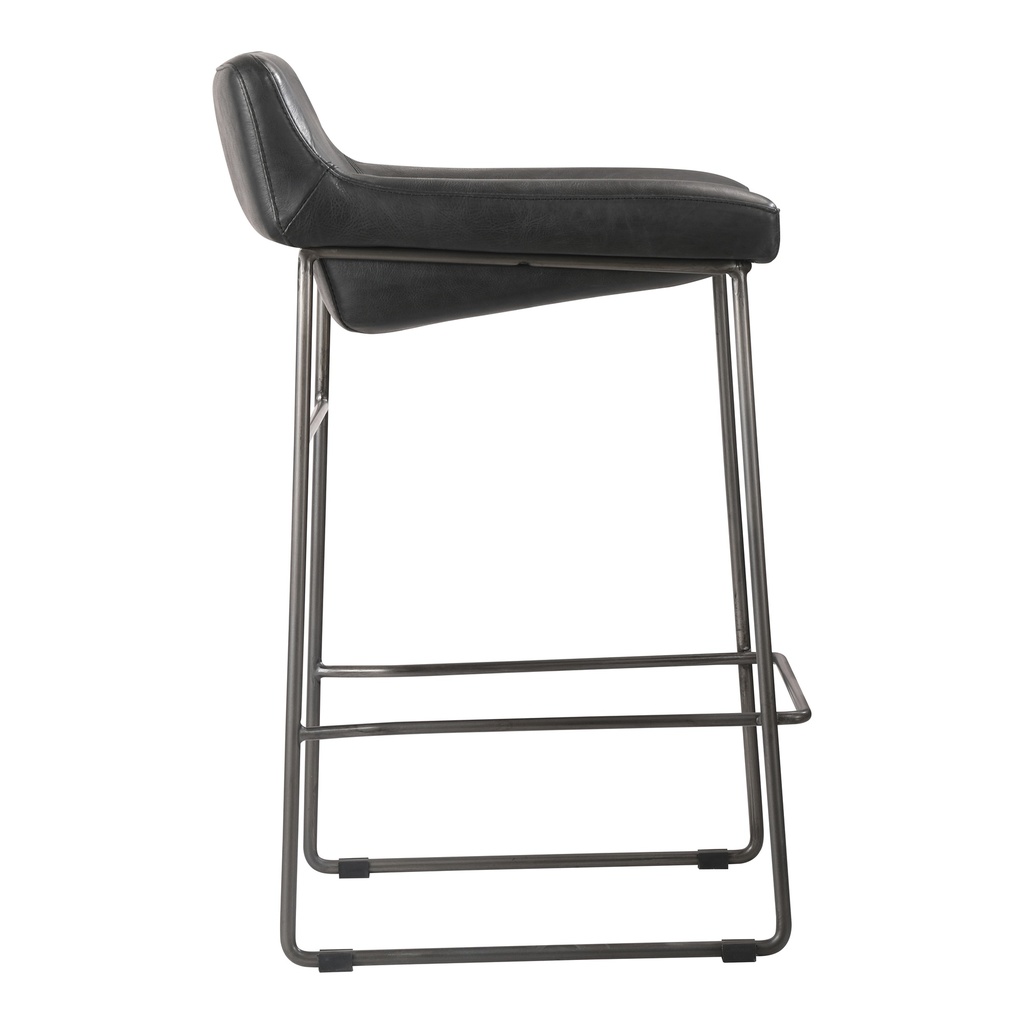 Starlet Counter Stool Onyx Black Leather - Set Of Two - 5