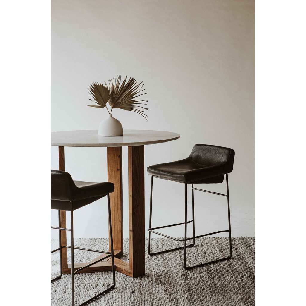 Starlet Counter Stool Onyx Black Leather - Set Of Two - 10