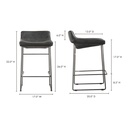 Starlet Counter Stool Onyx Black Leather - Set Of Two - 12