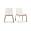 Deco Oak Dining Chair Cream White PVC - Set Of Two - 1