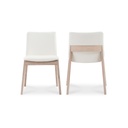 Deco Oak Dining Chair Cream White PVC - Set Of Two - 2