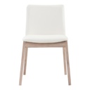 Deco Oak Dining Chair Cream White PVC - Set Of Two - 3