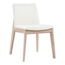 Deco Oak Dining Chair Cream White PVC - Set Of Two - 4