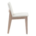 Deco Oak Dining Chair Cream White PVC - Set Of Two - 5
