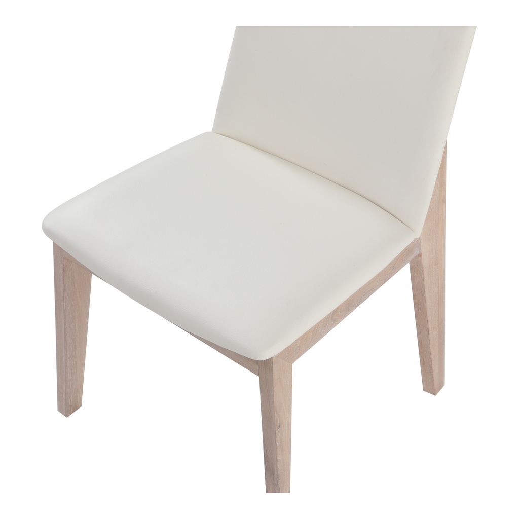 Deco Oak Dining Chair Cream White PVC - Set Of Two - 7