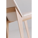 Deco Oak Dining Chair Cream White PVC - Set Of Two - 9