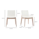 Deco Oak Dining Chair Cream White PVC - Set Of Two - 11