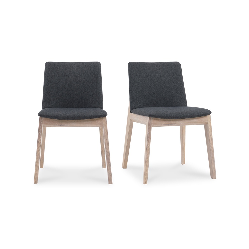 Deco Oak Dining Chair Dark Grey - Set Of Two - 1