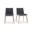 Deco Oak Dining Chair Dark Grey - Set Of Two - 1