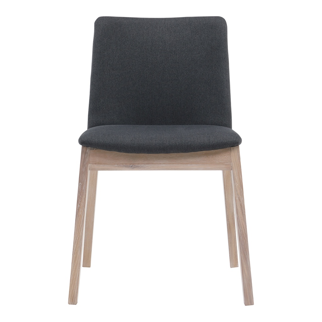 Deco Oak Dining Chair Dark Grey - Set Of Two - 3
