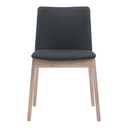 Deco Oak Dining Chair Dark Grey - Set Of Two - 3