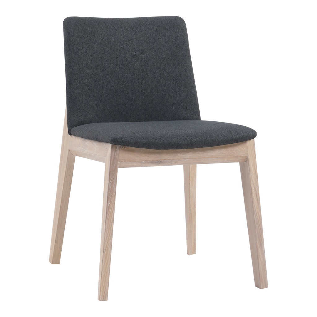 Deco Oak Dining Chair Dark Grey - Set Of Two - 4