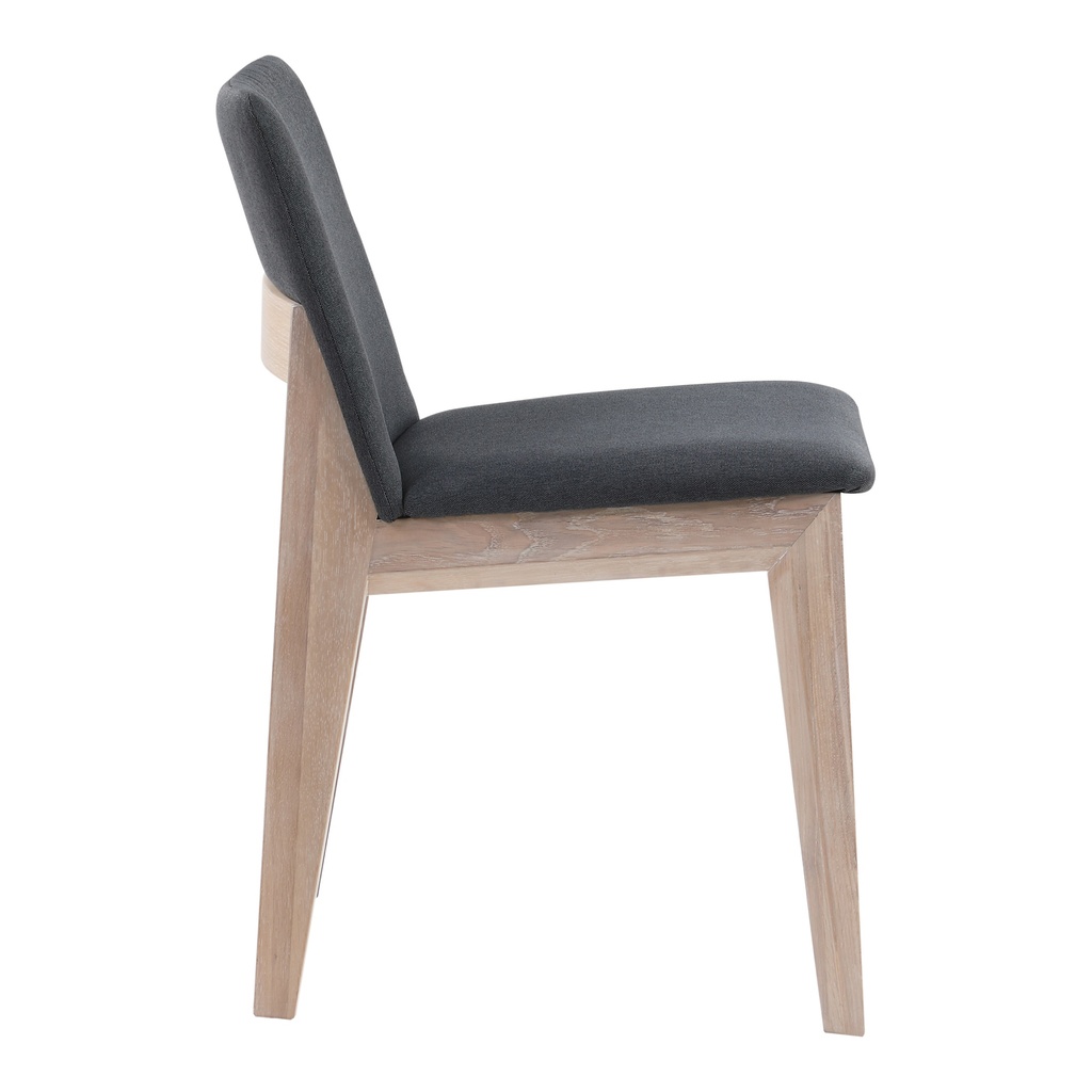 Deco Oak Dining Chair Dark Grey - Set Of Two - 5