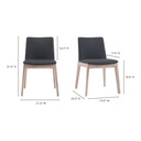 Deco Oak Dining Chair Dark Grey - Set Of Two - 10