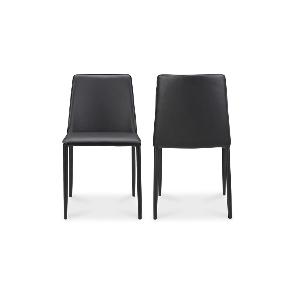 Nora Dining Chair Black Vegan Leather - Set Of Two - 2