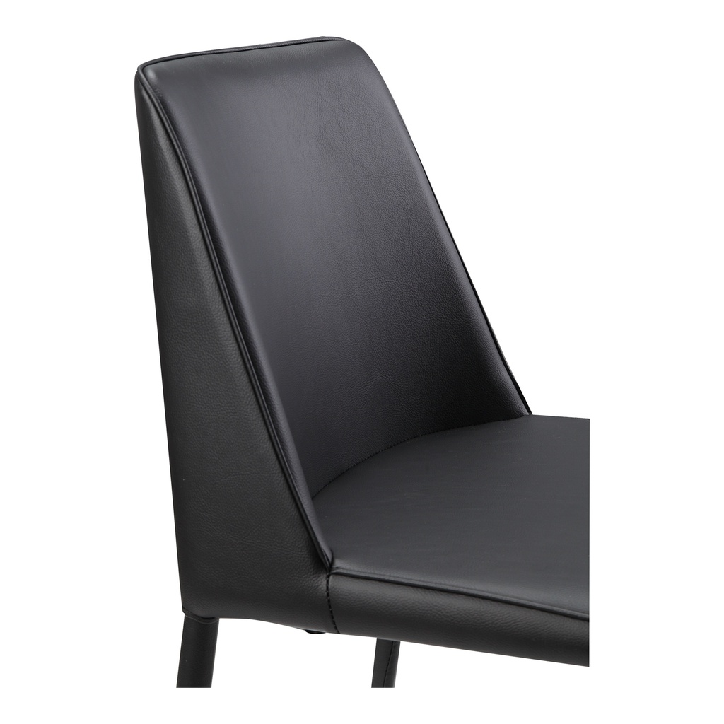 Nora Dining Chair Black Vegan Leather - Set Of Two - 7