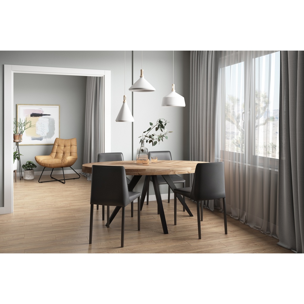 Nora Dining Chair Black Vegan Leather - Set Of Two - 8