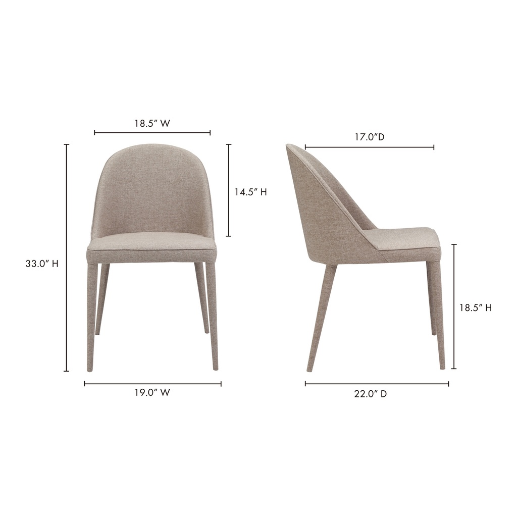 Burton Dining Chair Light Grey - Set Of Two - 11