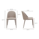 Burton Dining Chair Light Grey - Set Of Two - 11