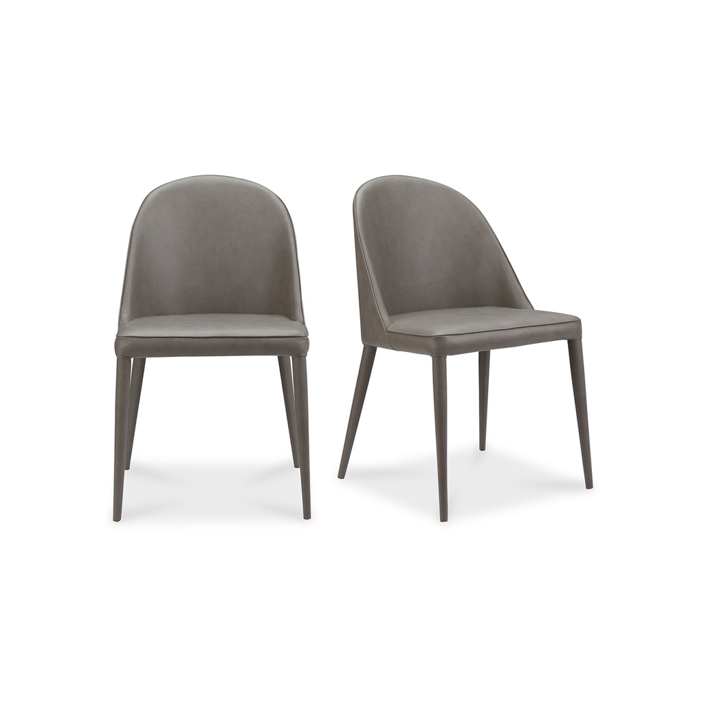 Burton Dining Chair Grey Vegan Leather - Set Of Two - 1