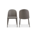 Burton Dining Chair Grey Vegan Leather - Set Of Two - 2