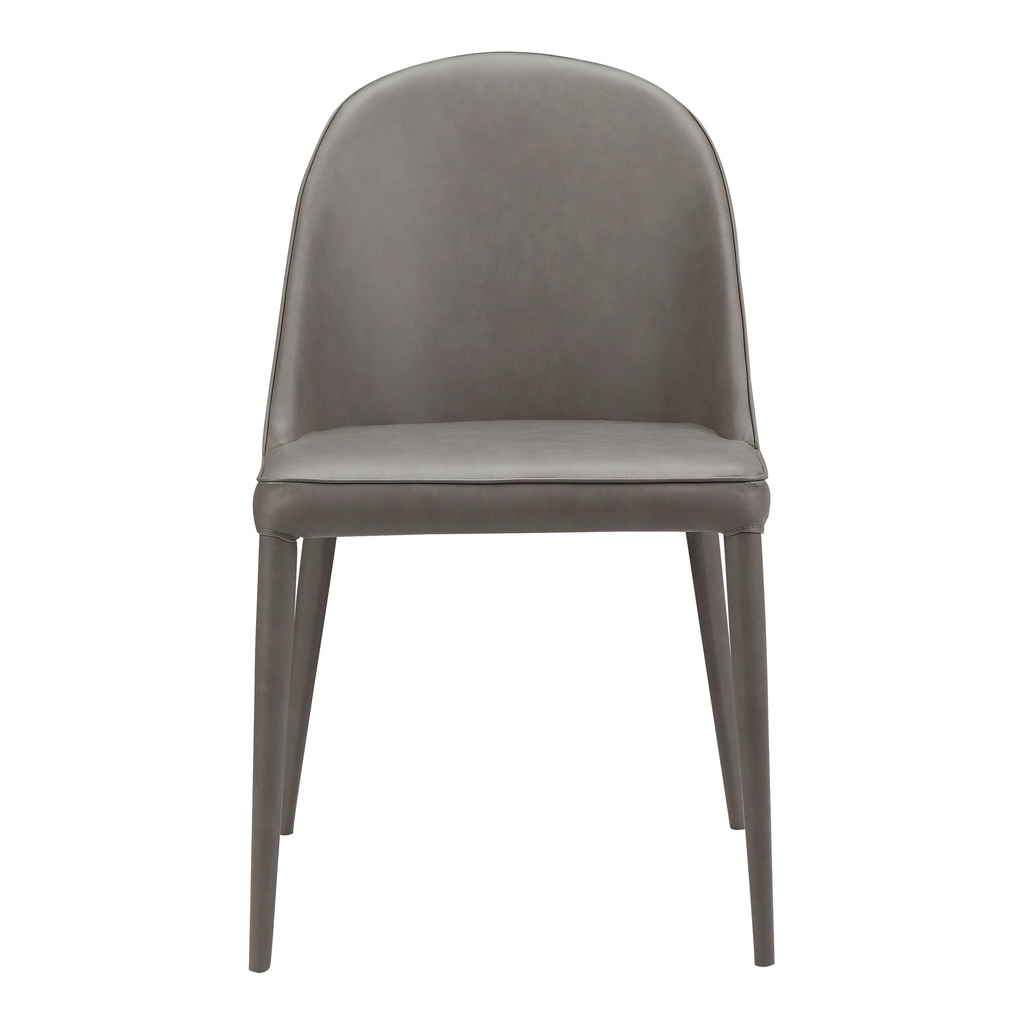Burton Dining Chair Grey Vegan Leather - Set Of Two - 3