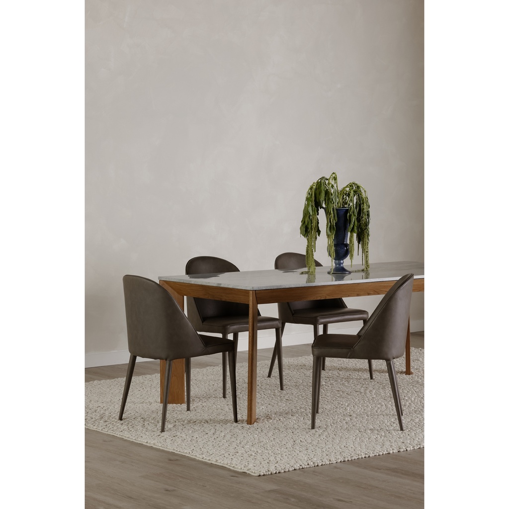 Burton Dining Chair Grey Vegan Leather - Set Of Two - 8