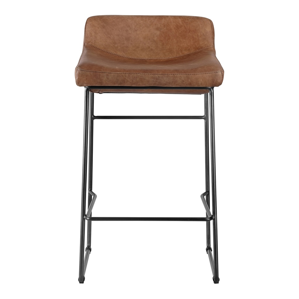 Starlet Counter Stool Open Road Brown Leather - Set Of Two - 3