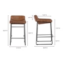 Starlet Counter Stool Open Road Brown Leather - Set Of Two - 11