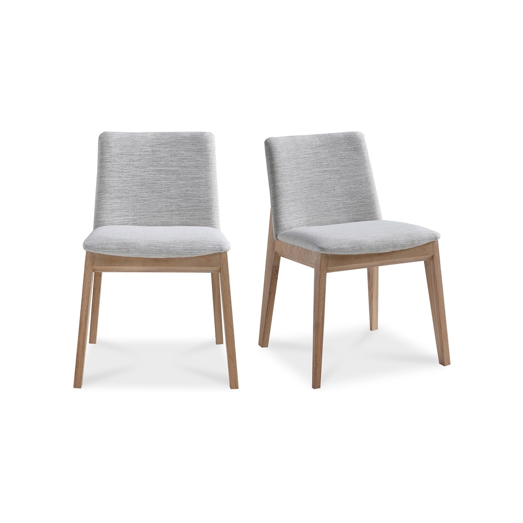 Deco Oak Dining Chair Light Grey - Set Of Two - 1