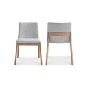 Deco Oak Dining Chair Light Grey - Set Of Two - 2