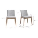 Deco Oak Dining Chair Light Grey - Set Of Two - 11