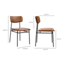 Sailor Dining Chair Brown - Set Of Two - 9