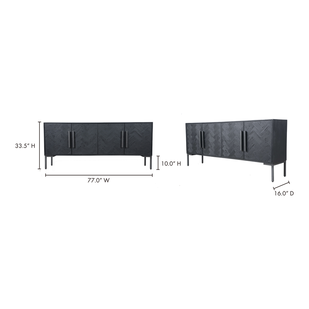 Fishbone Sideboard Black - 6