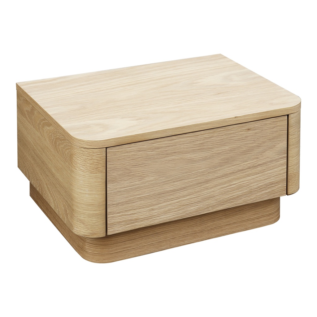 Round Off Small Nightstand Light Oak Brown - 1