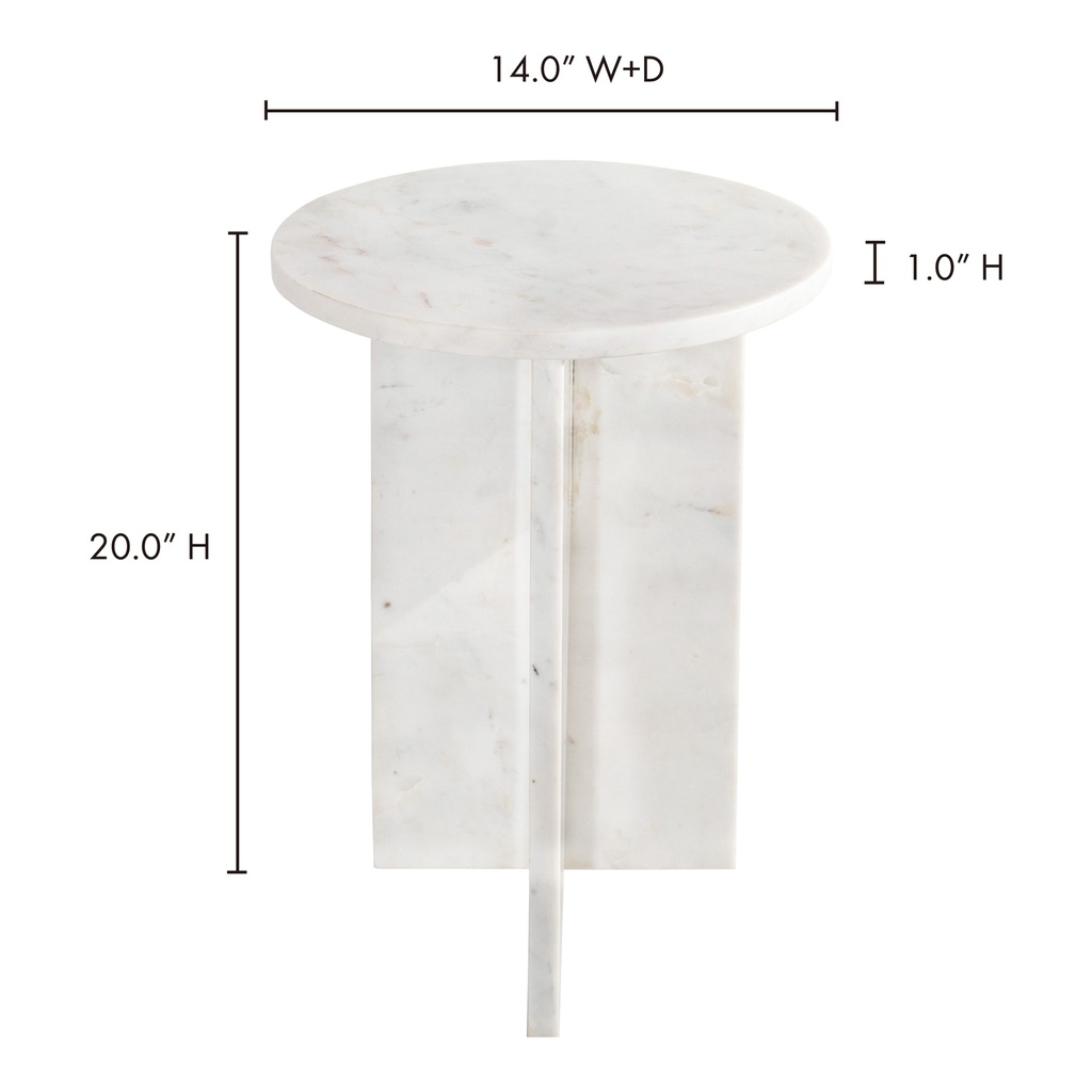 Grace Accent Table White Marble - 9